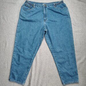 LL Bean Flannel Lined Jeans Womens Size 24W Blue Original Fit Relaxed Plaid Work